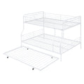 Full Xl Over Queen Metal Bunk Bed With Twin Size Trundle, White White Iron