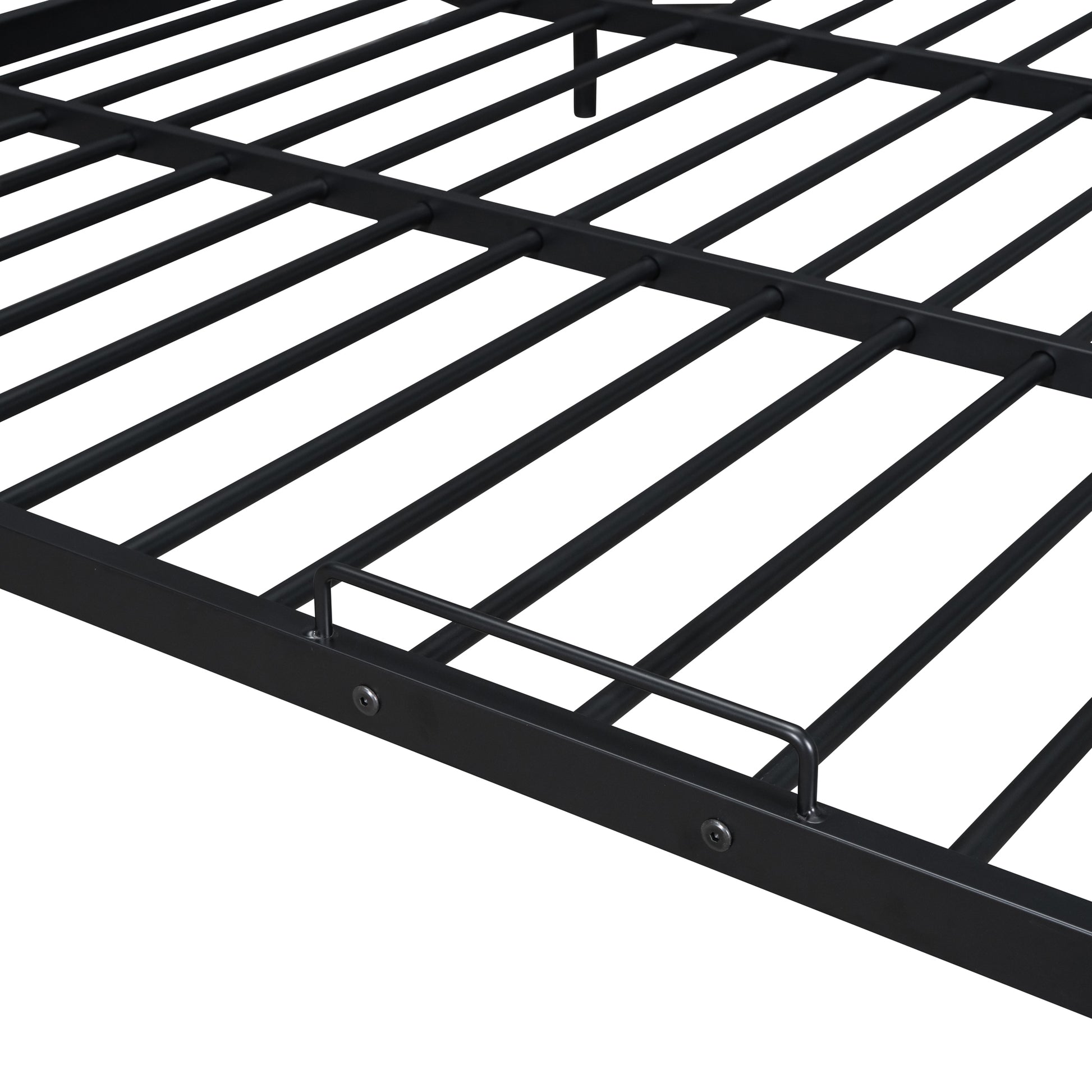 Full Xl Over Queen Metal Bunk Bed, Black Black Iron