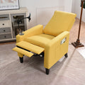Recliner Chairs For Adults, Adjustable Recliner Sofa With Mobile Phone Holder & Cup Holder, Modern Reclining Chairs Fabric Push Back Recliner Chairs For Living Room, Bedroom, Yellow Yellow Foam Polyester