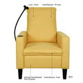 Recliner Chairs For Adults, Adjustable Recliner Sofa With Mobile Phone Holder & Cup Holder, Modern Reclining Chairs Fabric Push Back Recliner Chairs For Living Room, Bedroom, Yellow Yellow Foam Polyester