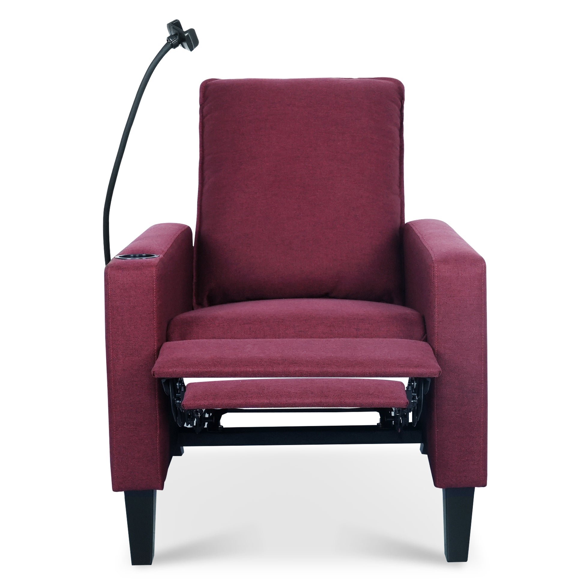 Recliner Chairs For Adults, Adjustable Recliner Sofa With Mobile Phone Holder & Cup Holder, Modern Reclining Chairs Fabric Push Back Recliner Chairs For Living Room, Bedroom, Red Red Foam Polyester