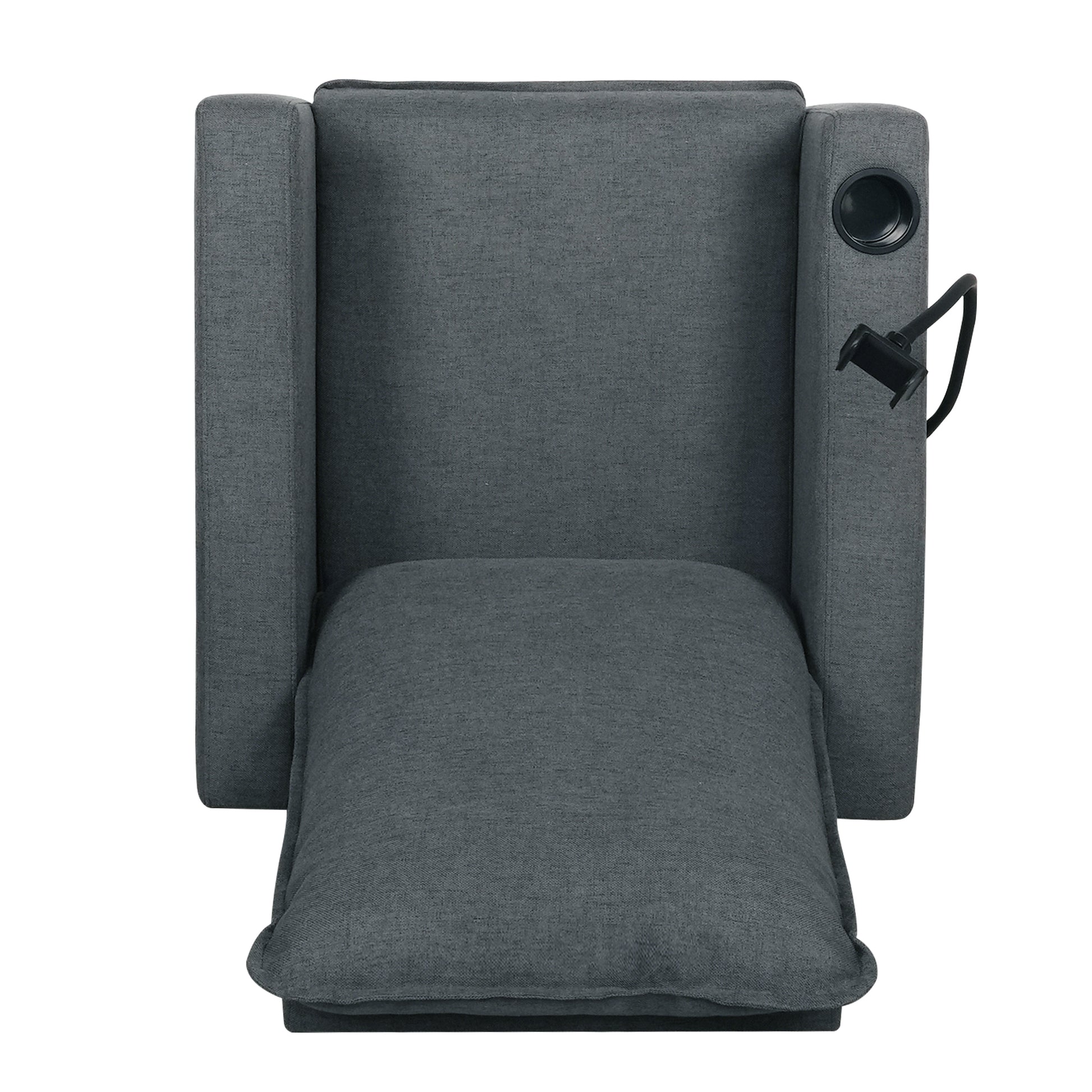 Recliner Chairs For Adults, Adjustable Recliner Sofa With Mobile Phone Holder & Cup Holder, Modern Reclining Chairs Fabric Push Back Recliner Chairs For Living Room, Bedroom, Gray Grey Foam Polyester