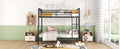 Full Xl Over Queen Metal Bunk Bed, Black Black Iron