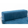 Folding Sofa Bed, Futon Sleeper Chair, Convertible Chair Floor Couch & Sleeping Mattress For Living Room, Guest Room, Home Office, Apartment, Small Space, Bed, Removable Back Cushion, Blue, 1 Seat Blue Chenille Primary Living Space Pillow Back Soft