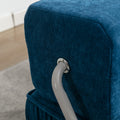 Folding Sofa Bed, Futon Sleeper Chair, Convertible Chair Floor Couch & Sleeping Mattress For Living Room, Guest Room, Home Office, Apartment, Small Space, Bed, Removable Back Cushion, Blue, 1 Seat Blue Chenille Primary Living Space Pillow Back Soft