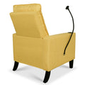 Recliner Chairs For Adults, Adjustable Recliner Sofa With Mobile Phone Holder & Cup Holder, Modern Reclining Chairs Fabric Push Back Recliner Chairs For Living Room, Bedroom, Yellow Yellow Foam Polyester