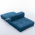 Folding Sofa Bed, Futon Sleeper Chair, Convertible Chair Floor Couch & Sleeping Mattress For Living Room, Guest Room, Home Office, Apartment, Small Space, Bed, Removable Back Cushion, Blue, 1 Seat Blue Chenille Primary Living Space Pillow Back Soft