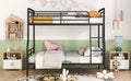 Full Xl Over Queen Metal Bunk Bed, Black Black Iron