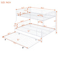 Full Xl Over Queen Metal Bunk Bed With Twin Size Trundle, White White Iron