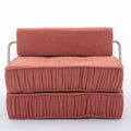 Folding Sofa Bed, Futon Sleeper Chair, Convertible Chair Floor Couch & Sleeping Mattress For Living Room, Guest Room, Home Office, Apartment, Small Space, Bed, Removable Back Cushion, Orange, 1 Seat Orange Chenille Primary Living Space Pillow Back Soft