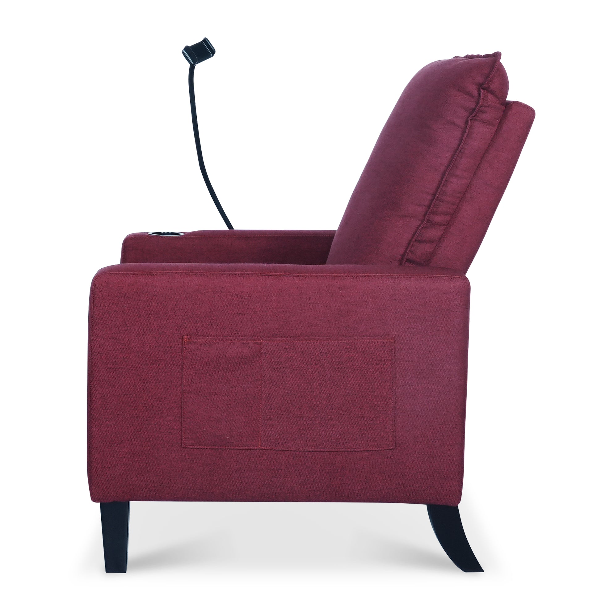 Recliner Chairs For Adults, Adjustable Recliner Sofa With Mobile Phone Holder & Cup Holder, Modern Reclining Chairs Fabric Push Back Recliner Chairs For Living Room, Bedroom, Red Red Foam Polyester