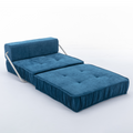 Folding Sofa Bed, Futon Sleeper Chair, Convertible Chair Floor Couch & Sleeping Mattress For Living Room, Guest Room, Home Office, Apartment, Small Space, Bed, Removable Back Cushion, Blue, 1 Seat Blue Chenille Primary Living Space Pillow Back Soft
