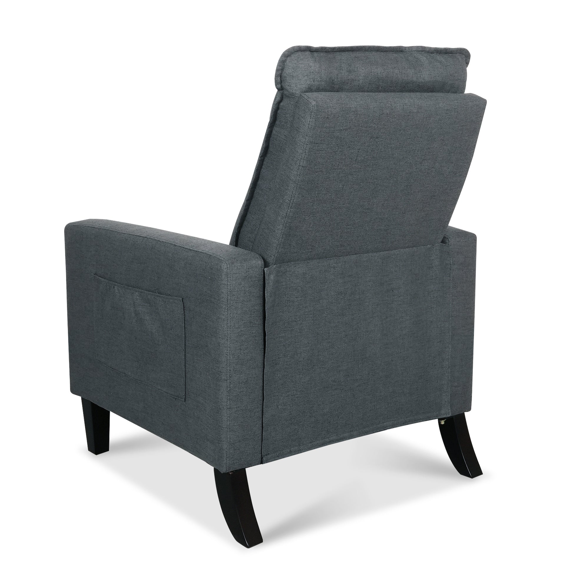 Recliner Chairs For Adults, Adjustable Recliner Sofa With Mobile Phone Holder & Cup Holder, Modern Reclining Chairs Fabric Push Back Recliner Chairs For Living Room, Bedroom, Gray Grey Foam Polyester