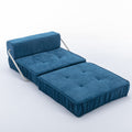 Folding Sofa Bed, Futon Sleeper Chair, Convertible Chair Floor Couch & Sleeping Mattress For Living Room, Guest Room, Home Office, Apartment, Small Space, Bed, Removable Back Cushion, Blue, 1 Seat Blue Chenille Primary Living Space Pillow Back Soft