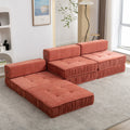 Folding Sofa Bed, Futon Sleeper Chair, Convertible Chair Floor Couch & Sleeping Mattress For Living Room, Guest Room, Home Office, Apartment, Small Space, Bed, Removable Back Cushion, Orange, 1 Seat Orange Chenille Primary Living Space Pillow Back Soft