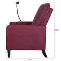 Recliner Chairs For Adults, Adjustable Recliner Sofa With Mobile Phone Holder & Cup Holder, Modern Reclining Chairs Fabric Push Back Recliner Chairs For Living Room, Bedroom, Red Red Foam Polyester