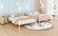 Full Xl Over Queen Metal Bunk Bed, White White Iron