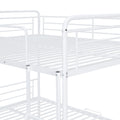 Full Xl Over Queen Metal Bunk Bed With Twin Size Trundle, White White Iron
