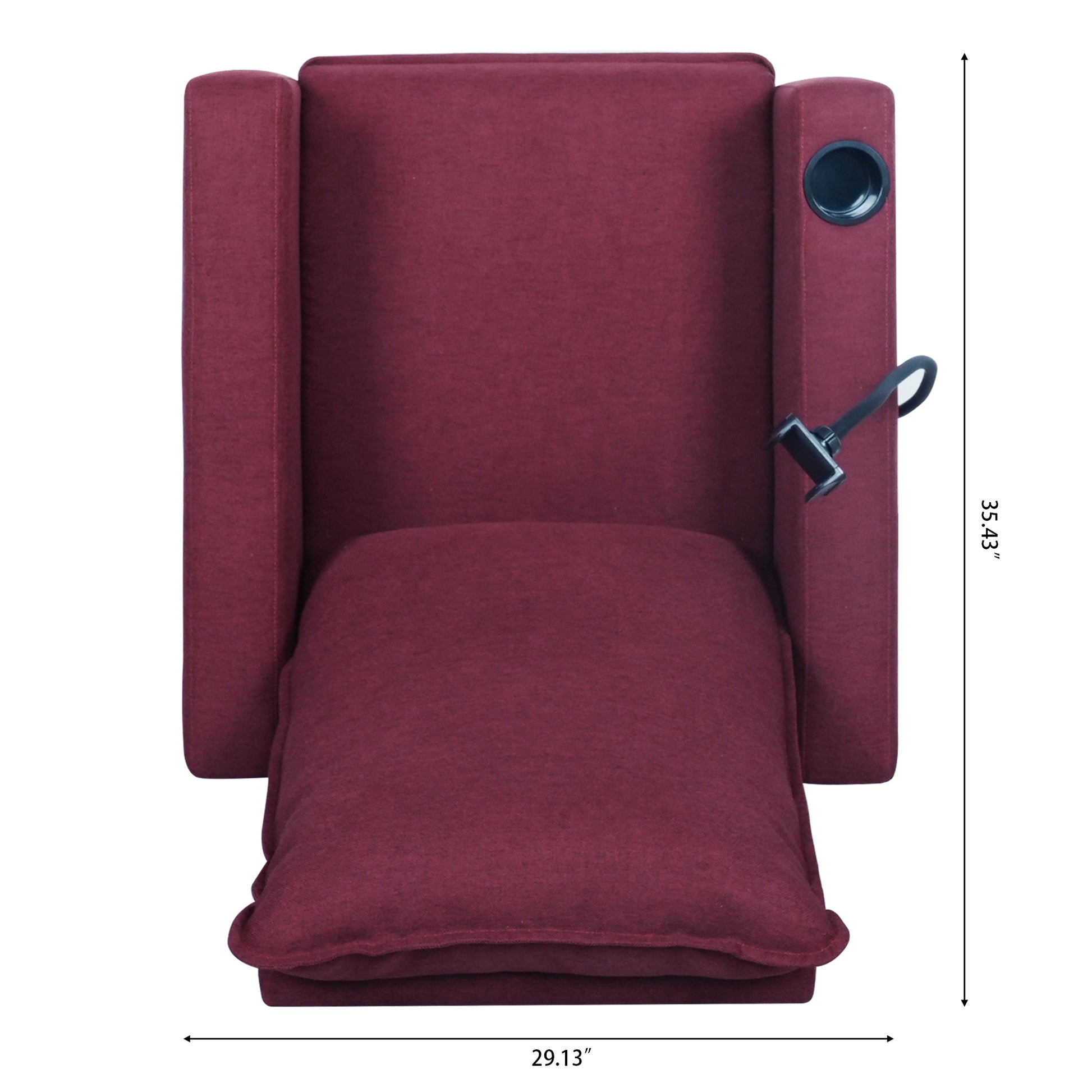 Recliner Chairs For Adults, Adjustable Recliner Sofa With Mobile Phone Holder & Cup Holder, Modern Reclining Chairs Fabric Push Back Recliner Chairs For Living Room, Bedroom, Red Red Foam Polyester