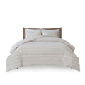 3 Piece Cotton Seersucker Comforter Set Ivory Cotton