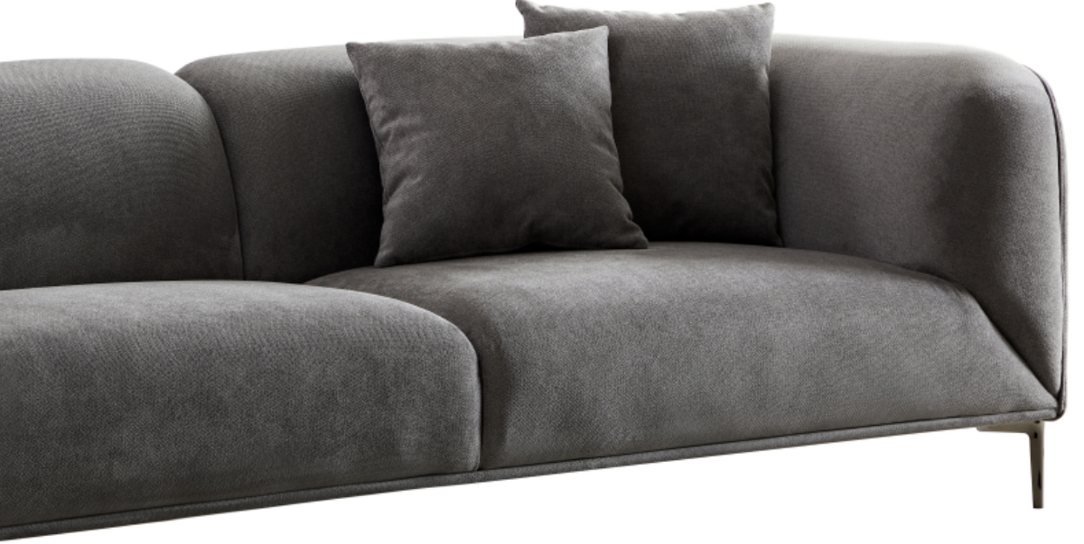 Wks2G Light Gray Sofa Can Be Placed In The Studio, Living Room, Attic Multiple Scenes, Modern Style Simple Fashion, Size 89.37* 35.43* High 28.74 Inches Gray Fabric 3 Seat