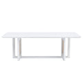Chinese Style White Solid Wood And Imitation Rattan Coffee Table, Rectangular Solid Wood Coffee Low Table, Small Living Room Coffee Table White Solid Wood