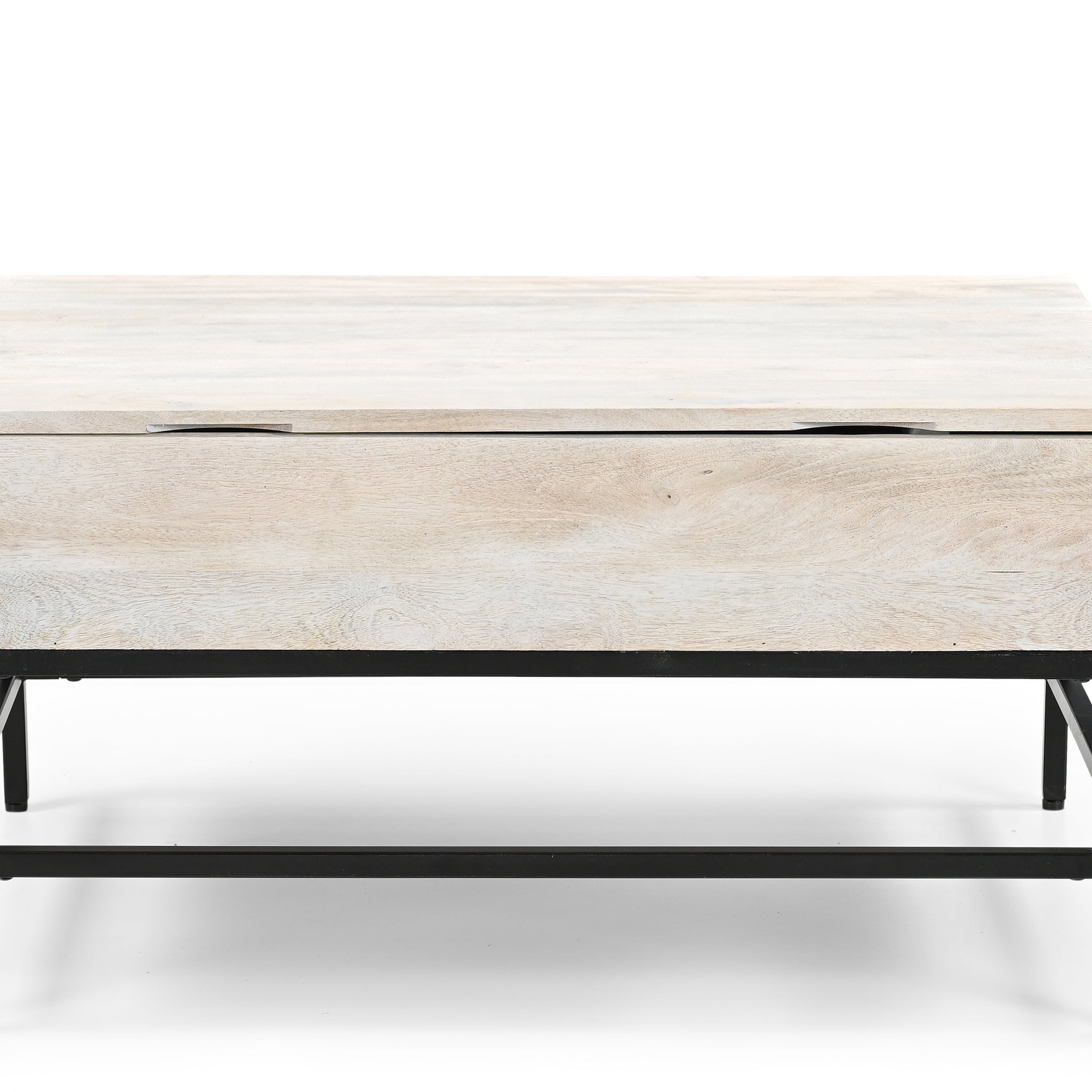 T1105 01 White Lift Top Coffee Table White Washed Primary Living Space Contemporary,Modern Open Storage Coffee & End Tables Wood