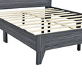 Full Size Storage Platform Bed Frame With 4 Open Storage Shelves And Usb Charging Design,Gray Full Gray Solid Wood Mdf