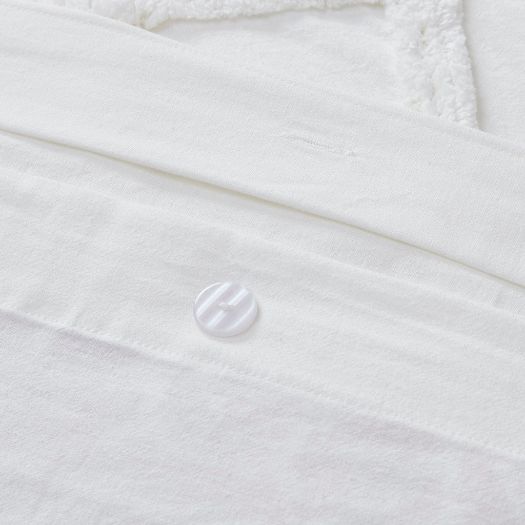 3 Piece Cotton Duvet Cover Set With Chenille Tufting Auburn Cotton