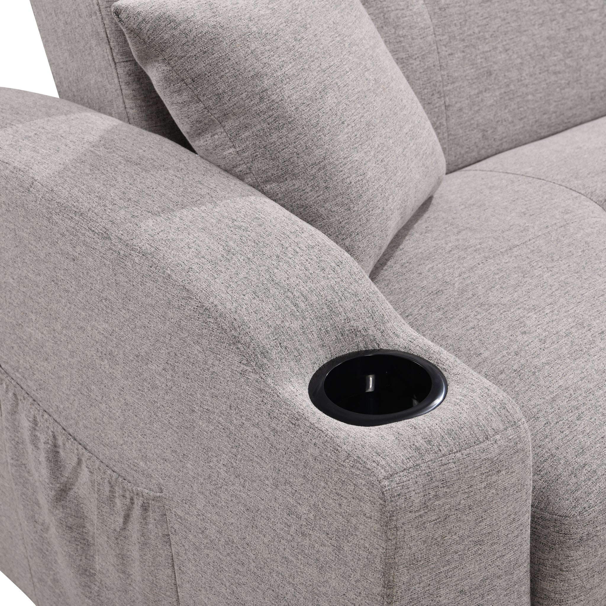 75 Inch 3 In 1 Convertible Modern Sofa With Convenient Pull Out Bed,Reclining Backrest, Cup Holders,Pillows And Pockets, Futon Couches For Living Room Apartment Office, Light Gray Light Brown Wood Primary Living Space Heavy Duty Eucalyptus 3 Seat Light