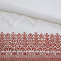 3 Piece Cotton Comforter Set With Chenille Tufting Auburn Cotton