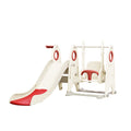 4 In 1 Toddler Slide And Swing Set, Kids Playground Climber Slide Playset With Basketball Hoop,Freestanding Combination For Babies Red 50 99 Lbs Hdpe Indoor & Outdoor Use