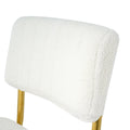 Modern Simple Table And Chair Set, One Table And Four Chairs. Transparent Tempered Glass Top, Gold Plated Legs. Gold Plated Metal Chair Legs Set Of 5 White Gold Dining Room Rectangular Kitchen &