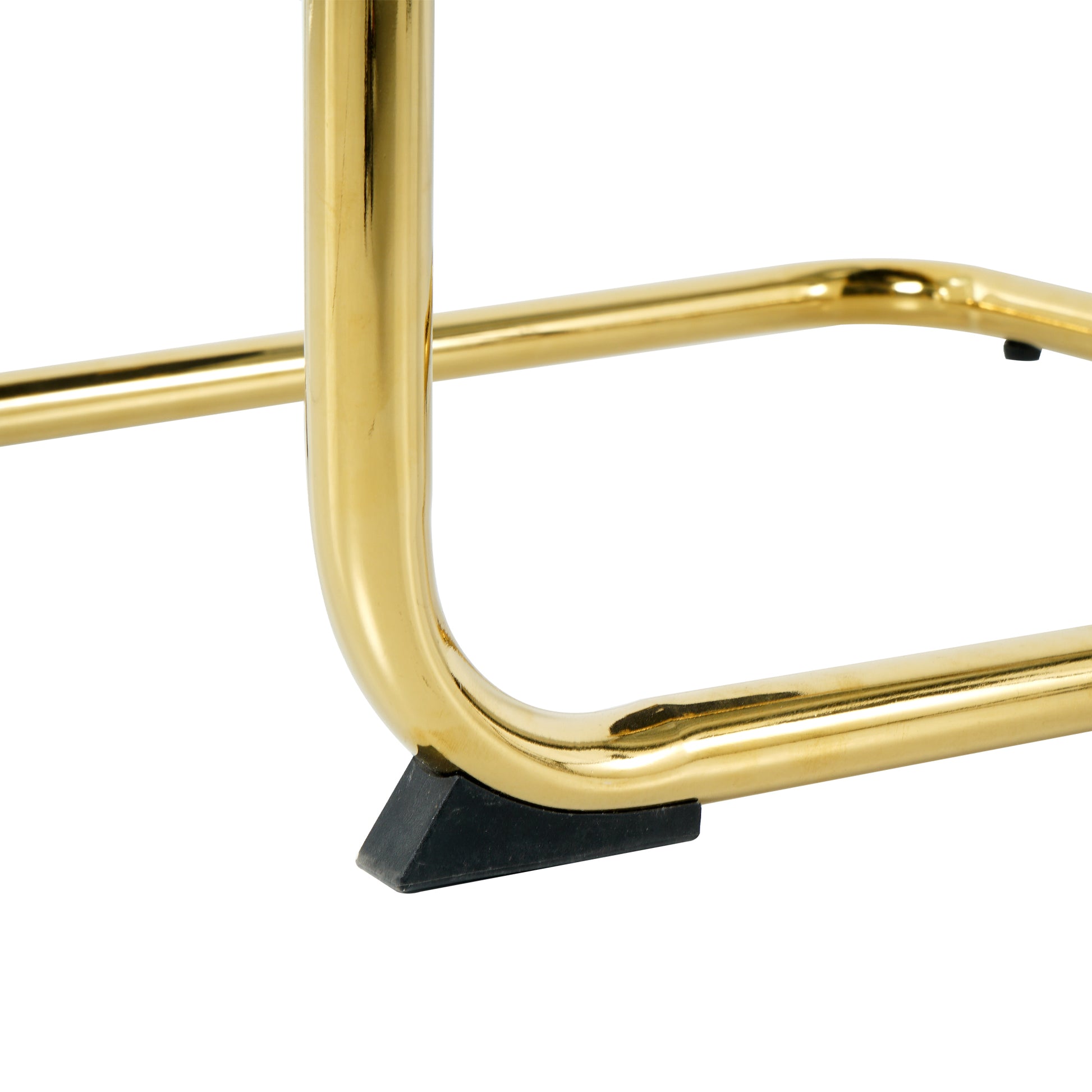 Modern Simple Table And Chair Set, One Table And Four Chairs. Transparent Tempered Glass Top, Gold Plated Legs. Gold Plated Metal Chair Legs Set Of 5 White Gold Dining Room Rectangular Kitchen &