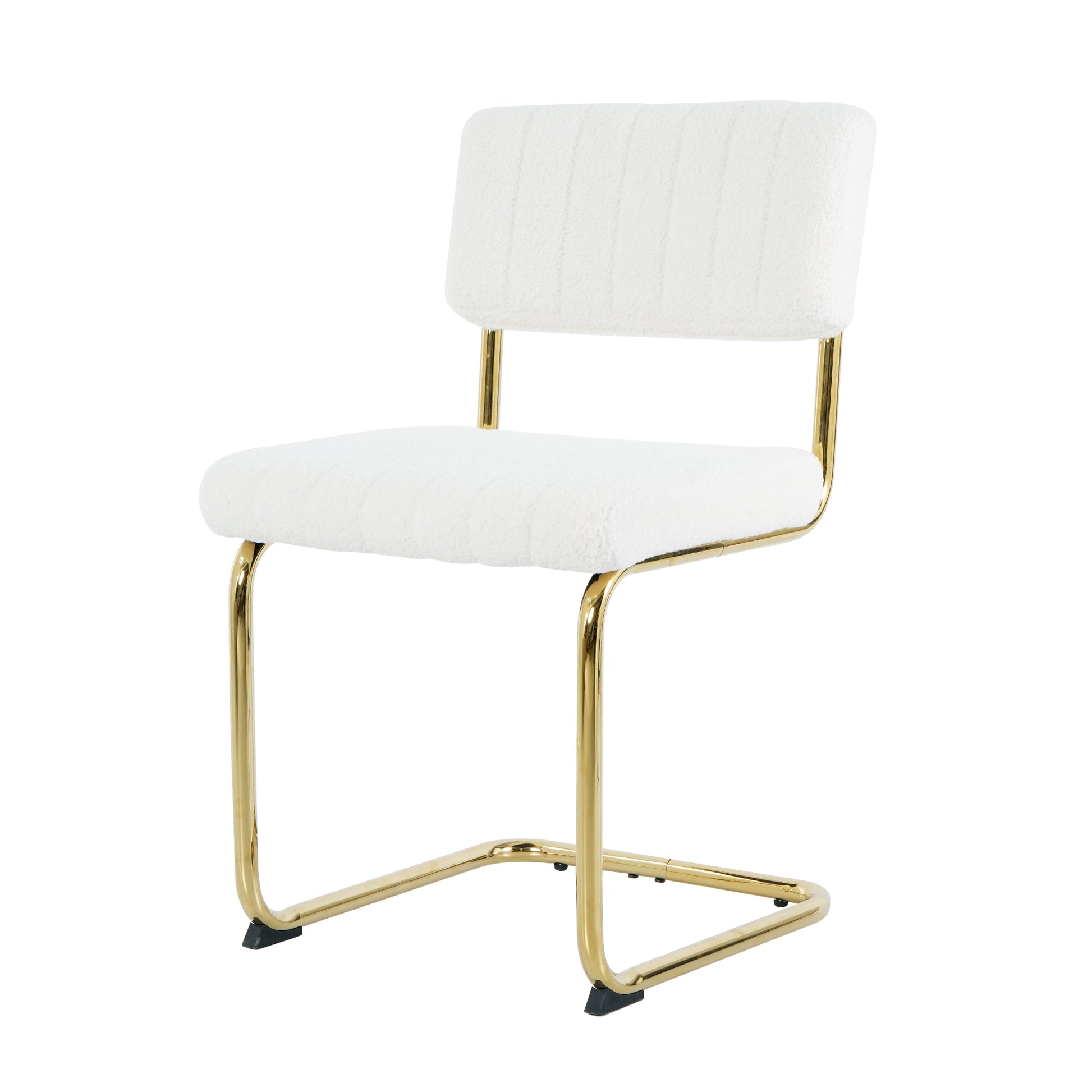 Modern Simple Table And Chair Set, One Table And Four Chairs. Transparent Tempered Glass Top, Gold Plated Legs. Gold Plated Metal Chair Legs Set Of 5 White Gold Dining Room Rectangular Kitchen &