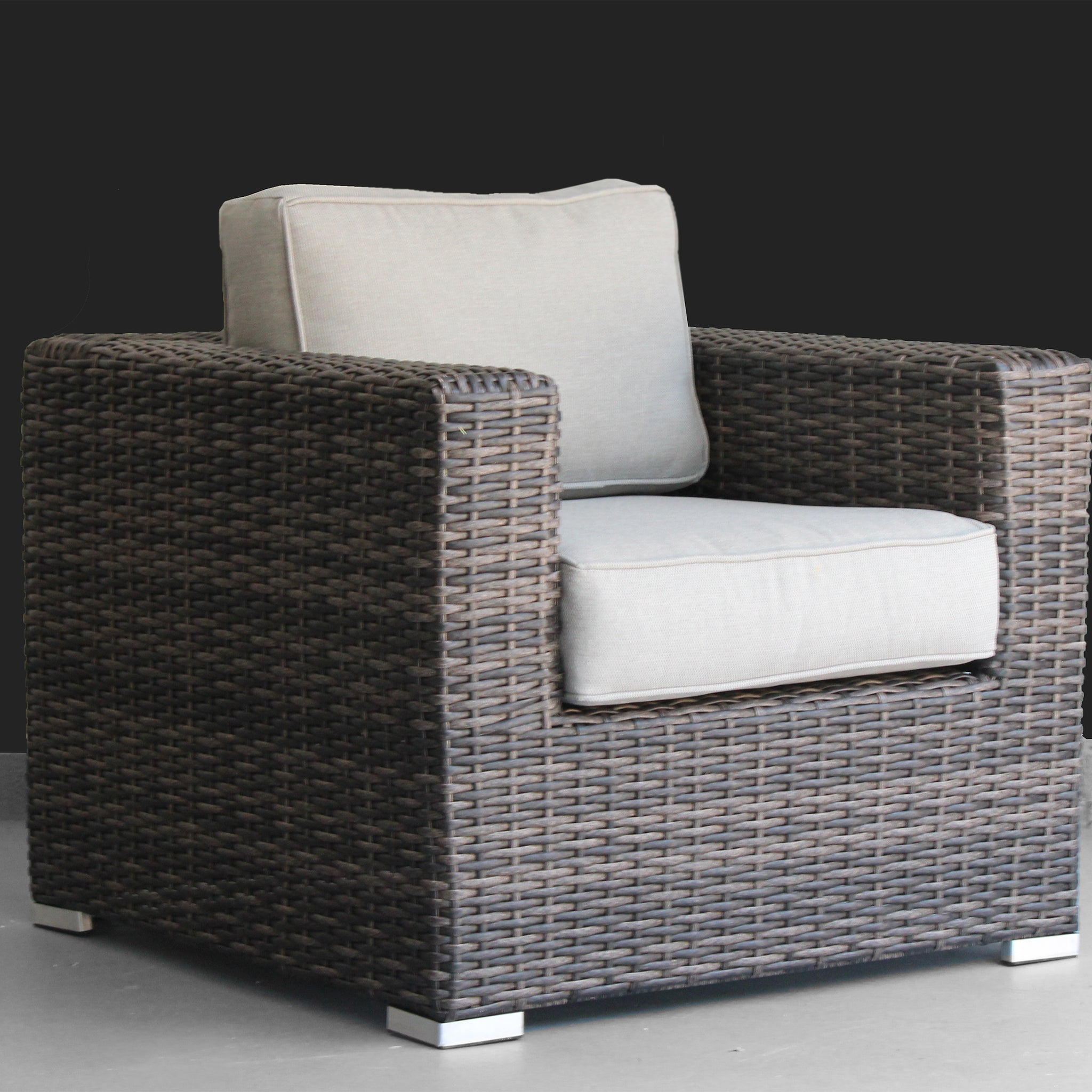 Rattan Wicker Fully Assembled 2 Person Seating Group With Cushions Brown Modern Wicker