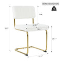 Modern Simple Table And Chair Set, One Table And Four Chairs. Transparent Tempered Glass Top, Gold Plated Legs. Gold Plated Metal Chair Legs Set Of 5 White Gold Dining Room Rectangular Kitchen &