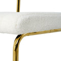 Modern Simple Table And Chair Set, One Table And Four Chairs. Transparent Tempered Glass Top, Gold Plated Legs. Gold Plated Metal Chair Legs Set Of 5 White Gold Dining Room Rectangular Kitchen &
