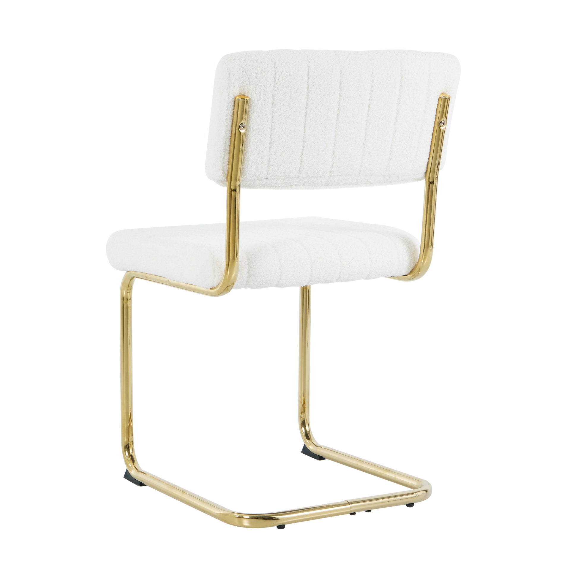 Modern Simple Table And Chair Set, One Table And Four Chairs. Transparent Tempered Glass Top, Gold Plated Legs. Gold Plated Metal Chair Legs Set Of 5 White Gold Dining Room Rectangular Kitchen &