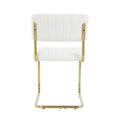 Modern Simple Table And Chair Set, One Table And Four Chairs. Transparent Tempered Glass Top, Gold Plated Legs. Gold Plated Metal Chair Legs Set Of 5 White Gold Dining Room Rectangular Kitchen &