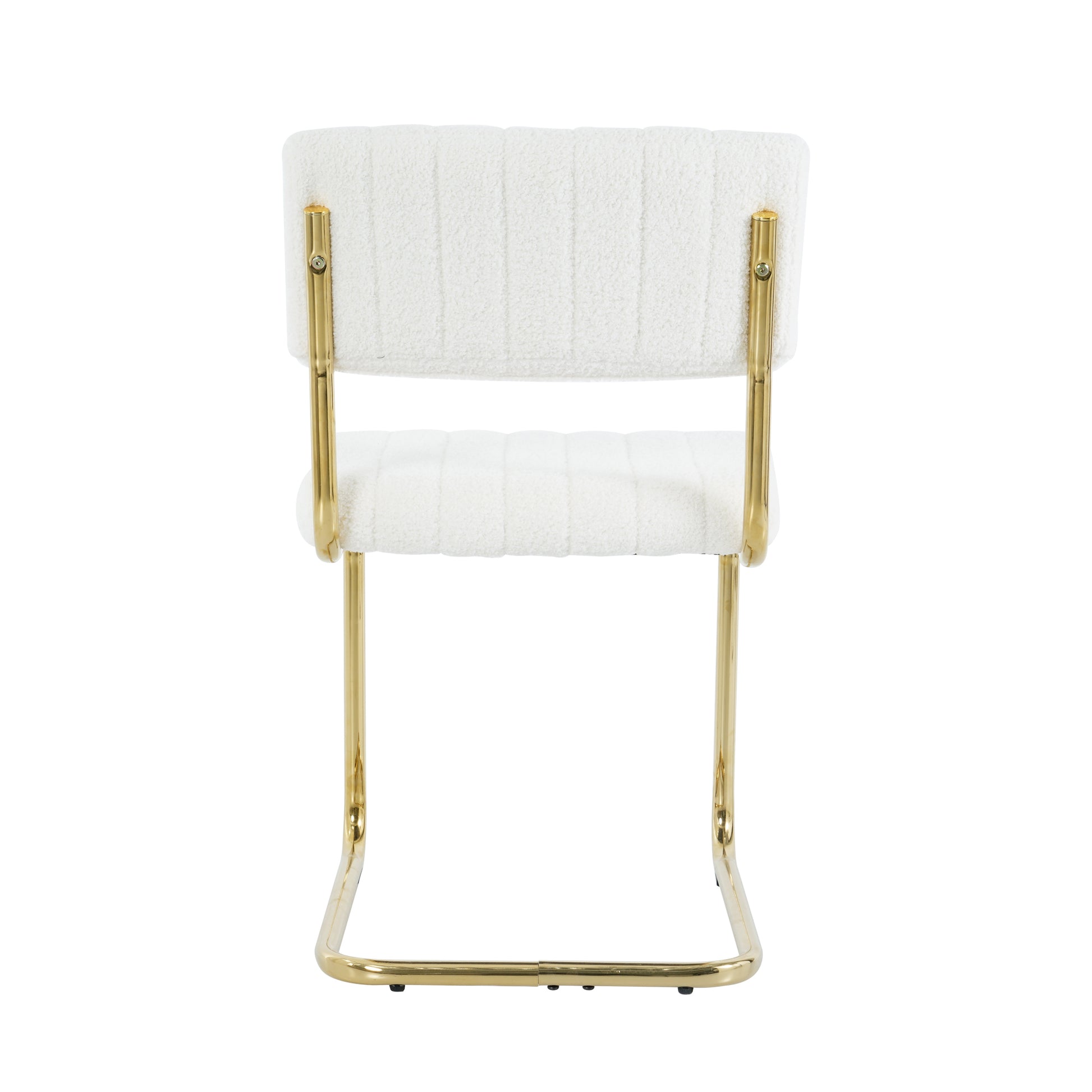 Modern Simple Table And Chair Set, One Table And Four Chairs. Transparent Tempered Glass Top, Gold Plated Legs. Gold Plated Metal Chair Legs Set Of 5 White Gold Dining Room Rectangular Kitchen &