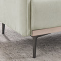 Modern Sofa 3 Seat Couch With Stainless Steel Trim And Metal Legs For Living Room, Linen Beige Beige Foam