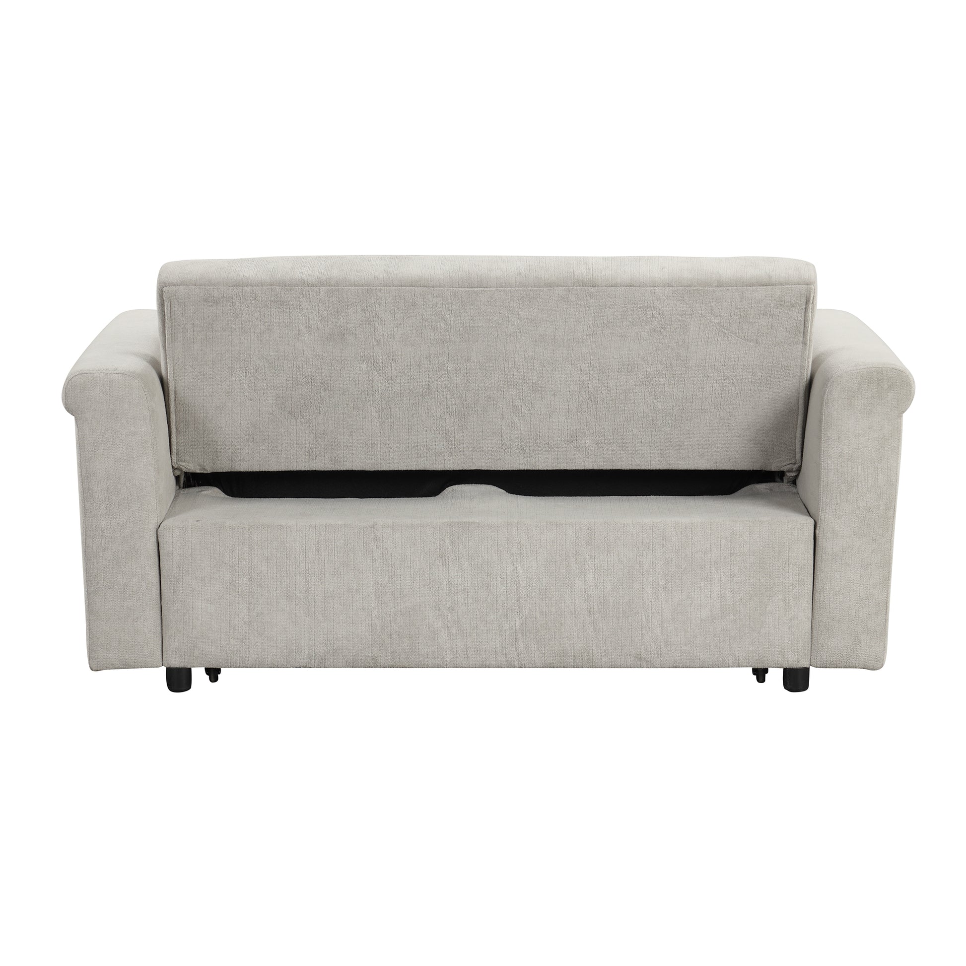 Convertible Soft Cushion Sofa Pull Bed ,For Two People To Sit On Beige Polyester