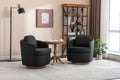 035 Linen Fabric Swivel Accent Chair With Soild Wood Round Brown Base Leg,Dark Gray Dark Gray Brown Primary Living Space Modern Eucalyptus Foam Linen