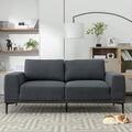 Large Sofa, 74.8 Inch Linen Fabric Loveseat Couch Mid Century Modern Upholstered Accent Couches For Living Room, Apartment, Bedroom,Dark Grey Dark Grey Linen Wood Dining Room Soft Cushion Back Foam Linen 2 Seat