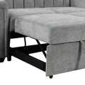 Convertible Soft Cushion Sofa Pull Bed ,For Two People To Sit On Gray Polyester