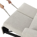 Convertible Soft Cushion Sofa Pull Bed ,For Two People To Sit On Beige Polyester