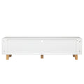 Tv Stand,Tv Cabinet,Entertainment Center,Tv Console,Media Console,Plastic Door Panel,With Led Remote Control Light,Sliding Door,Metal Handle,Solid Wooden Leg,Can Placed In The Living Room,Color:White White White Primary Living Space 60 69 Inches 60 69