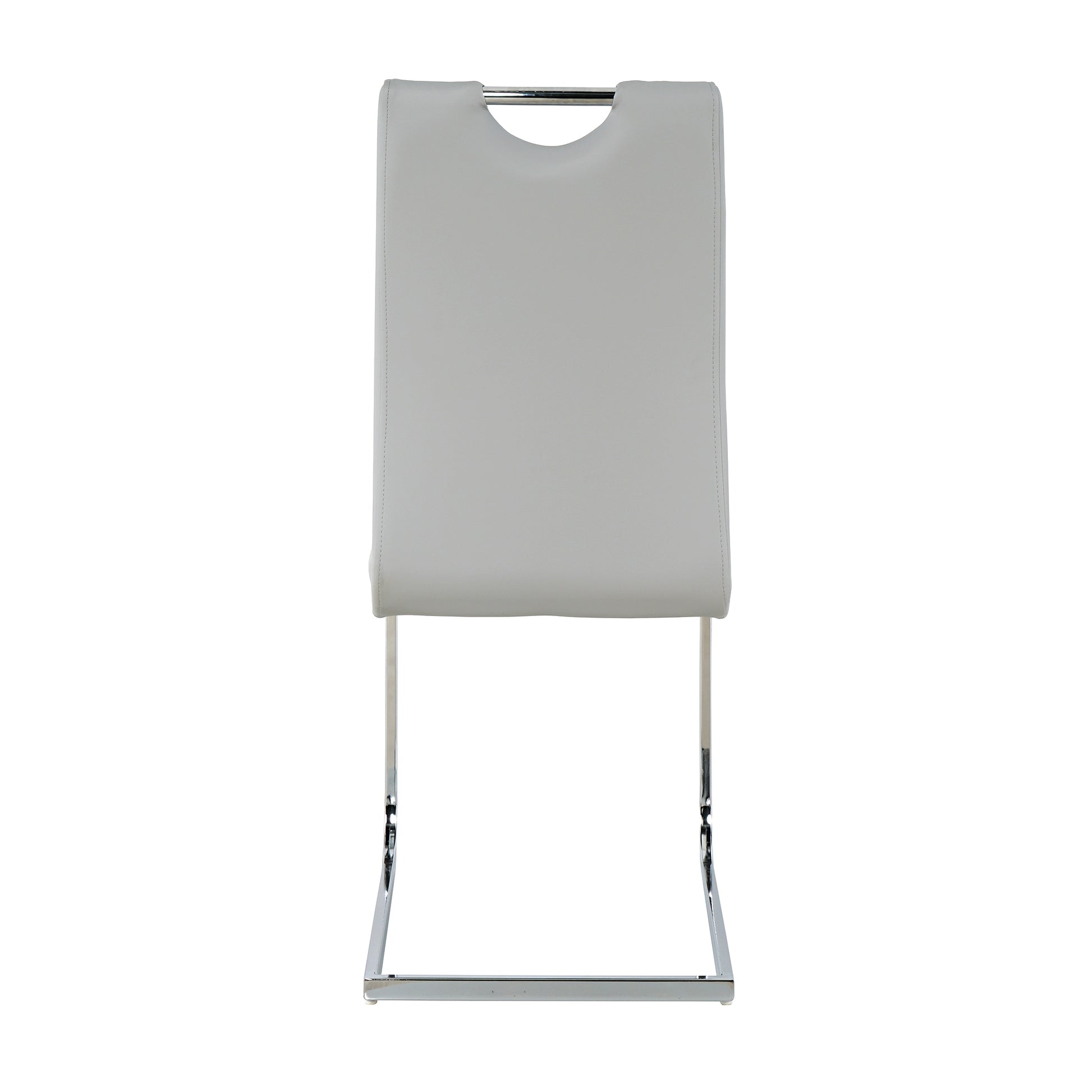 Modern Simple Rectangular Glass Dining Table, Solid Tempered Glass Tabletop, Electroplated Table Legs, Gray Pu Dining Chair Set, Suitable For Restaurant Kitchen Use Set Of 7 Upholstered Chair Glass Gray Pu Seats 6 Metal Rectangular Dining Table With