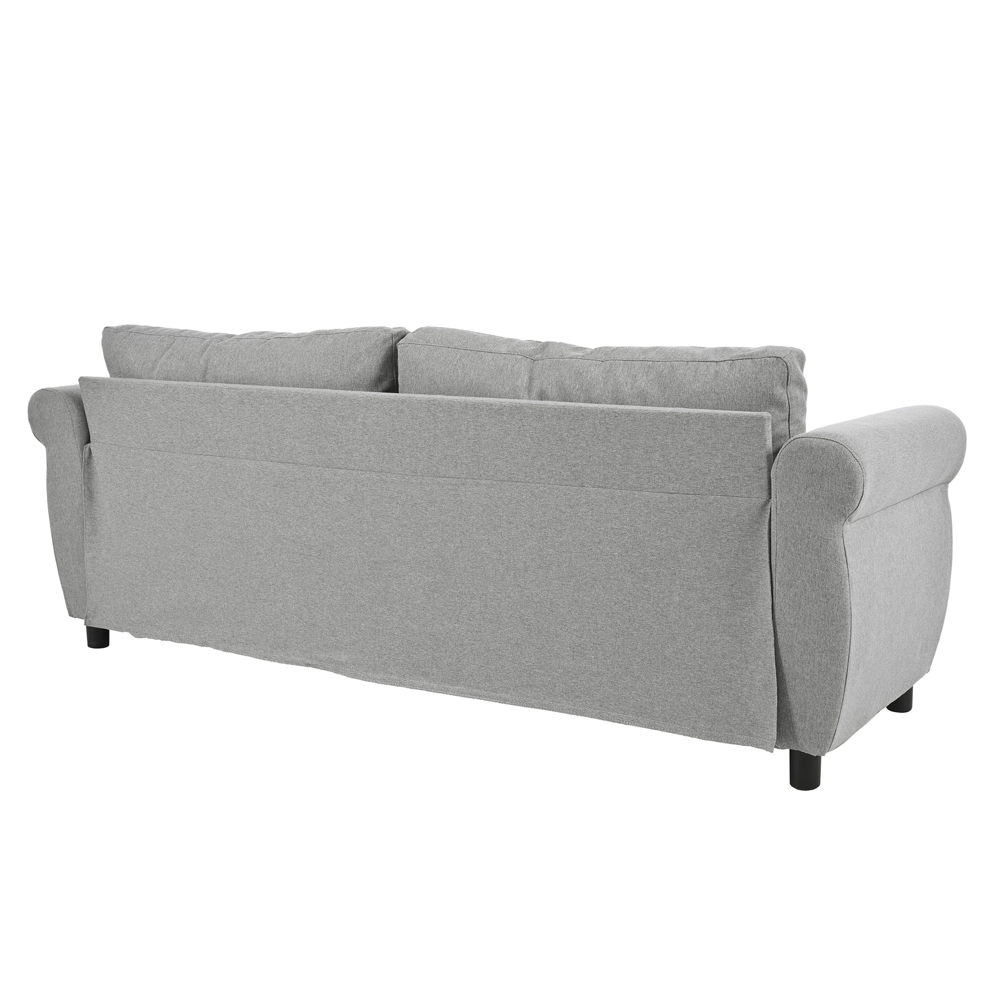 80.7'' 2 In 1 Sofa Bed Sleeper With Large Memory Mattress 63''*70.9*3.3 Inch , For Living Room Spaces Bedroom Gray Polyester